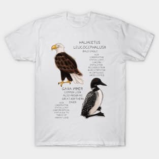 Bald Eagle and Common Loon T-Shirt